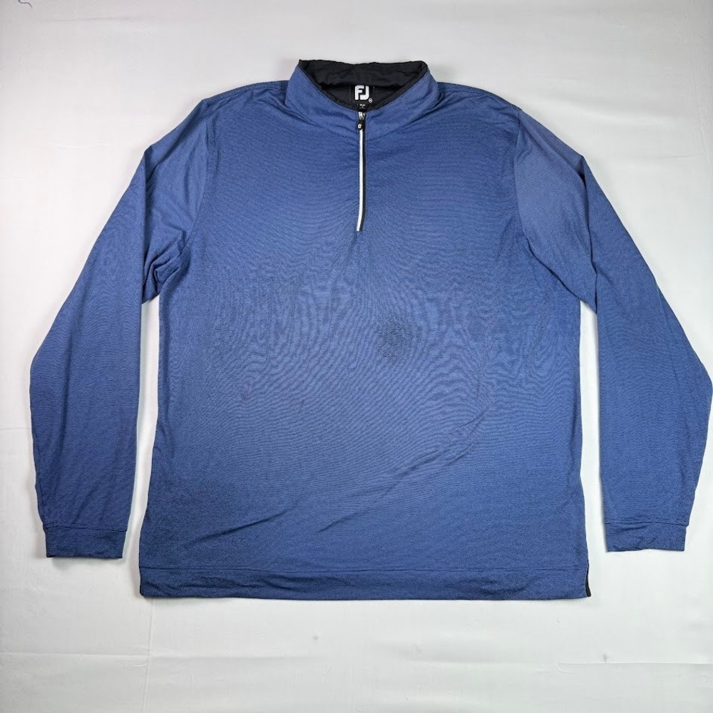 FootJoy Mens XL Blue Quarter Zip Pullover Golf Performance Long Sleeve Shirt